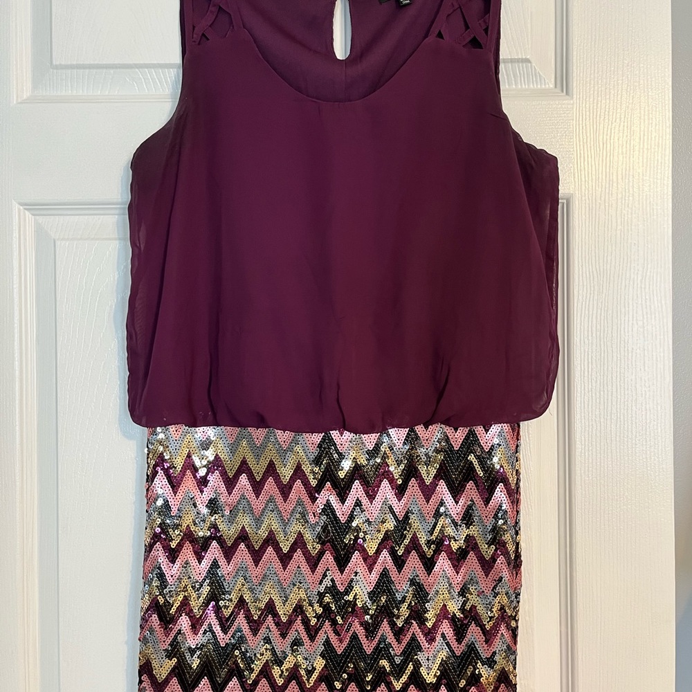 Blousy sequins mini dress